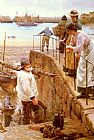 Walter Langley Between The Tides painting
